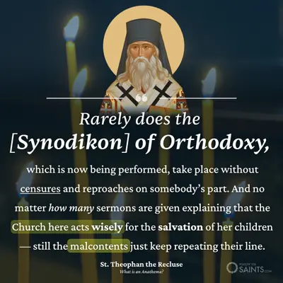 Theophan Synodikon of Orthodoxy - St. Theophan the Recluse