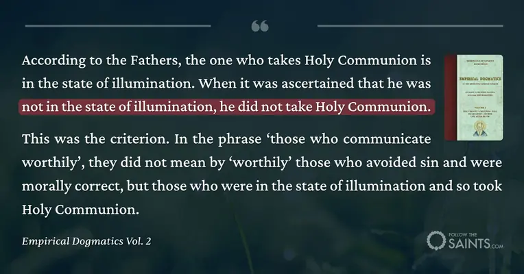 Communion only for the illumined - Unknown