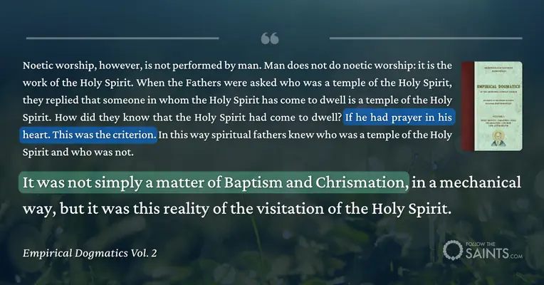Not simply a matter of baptism and chrismation - Empirical Dogmatics Vol. 2
