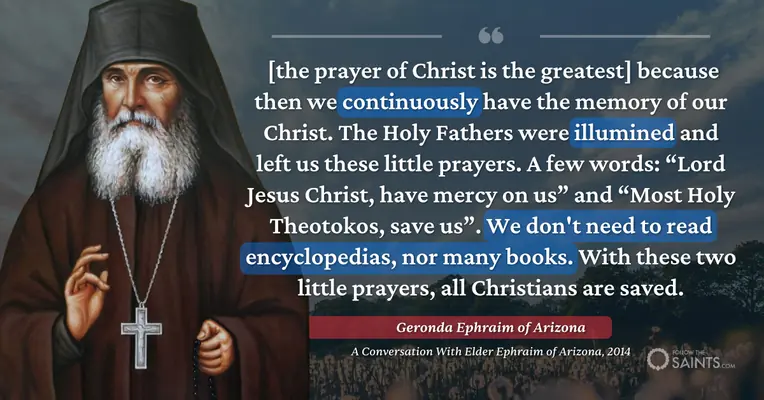 All who continuously pray will be saved - Geronda Ephraim of Arizona