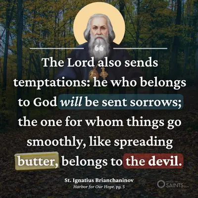 He who belongs to God will be sent sorrows - St. Ignatius Brianchaninov