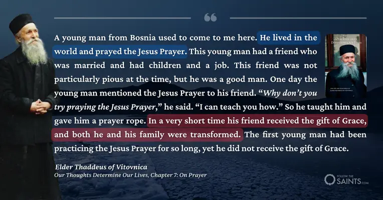 We can learn unceasing prayer from anyone - Elder Thaddeus of Vitovnica