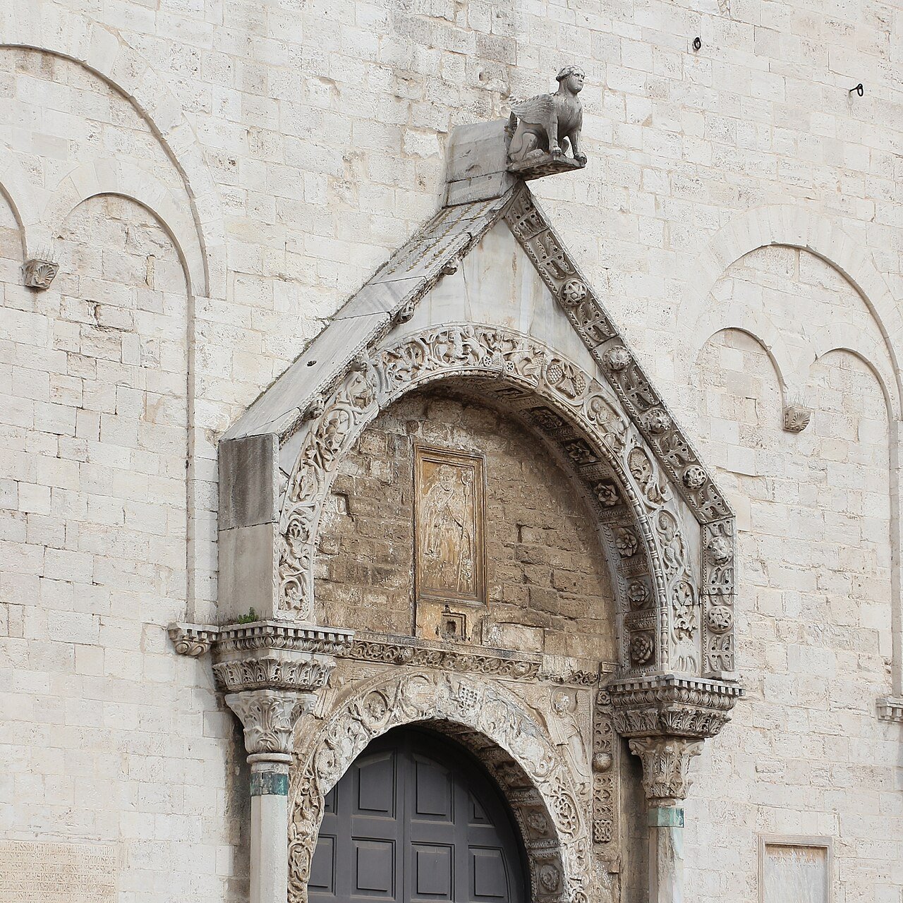 The portal of the Basilica of San Nicola in Bari, Italy.
