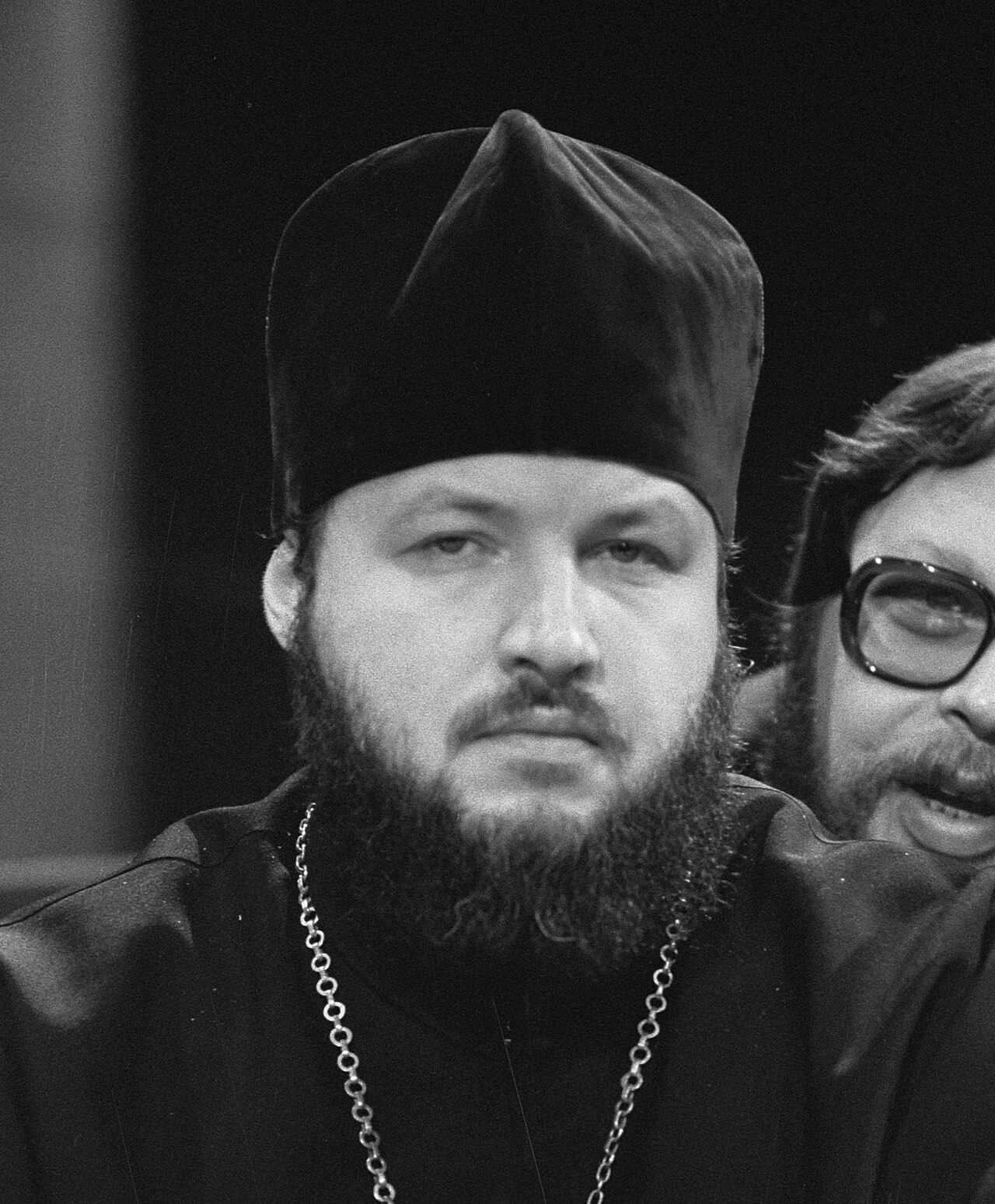 Metropolitan Kirill (Gundyaev) at a World Council of Churches hearing on nuclear weapons and disarmament, 1981