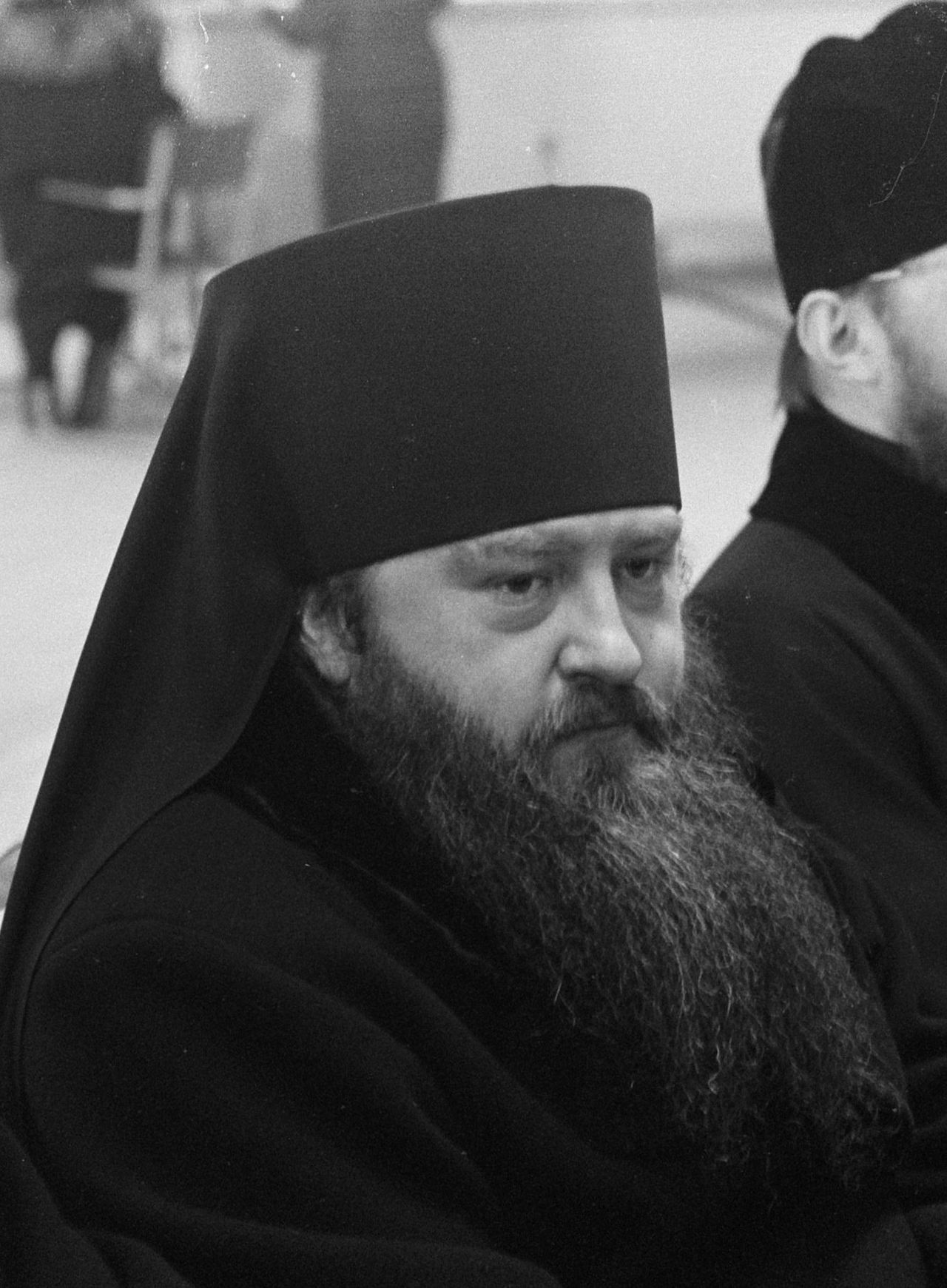 Metropolitan Nikodim (Rotov), Patriarch Kirill's mentor and ordaining bishop, photographed at Schiphol Airport in 1963. The Mitrokhin Archive identifies him as KGB agent SVYATOSLAV.