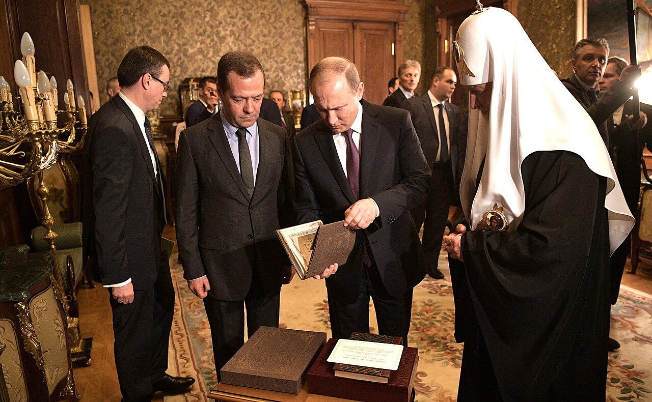 Vladimir Putin congratulating Patriarch Kirill on his name day, May 24, 2017