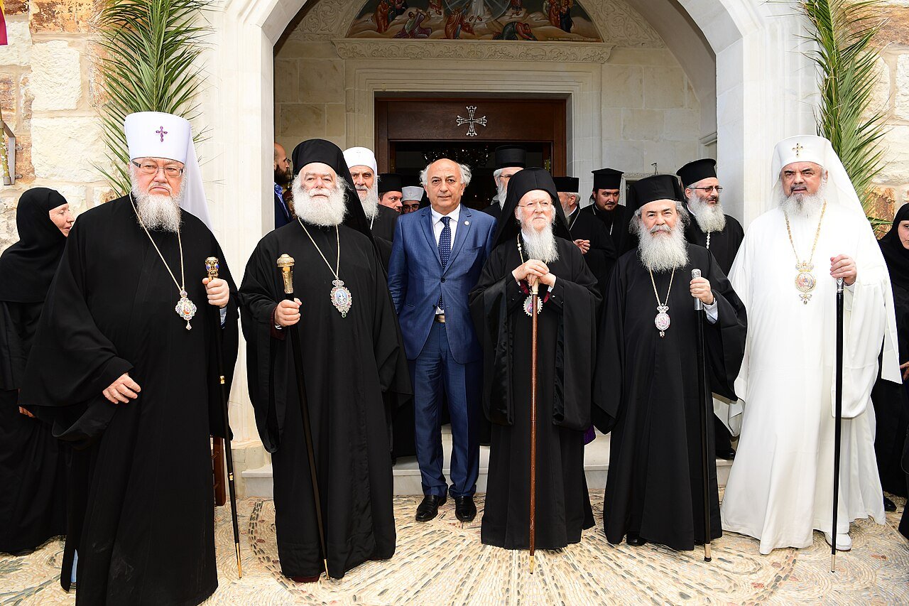 Orthodox Primates gathered at the closing of the Holy and Great Council of Crete, Chania, June 26, 2016. Patriarch Bartholomew stands center-right with staff. Patriarch Kirill and the Russian Orthodox Church boycotted the Council.