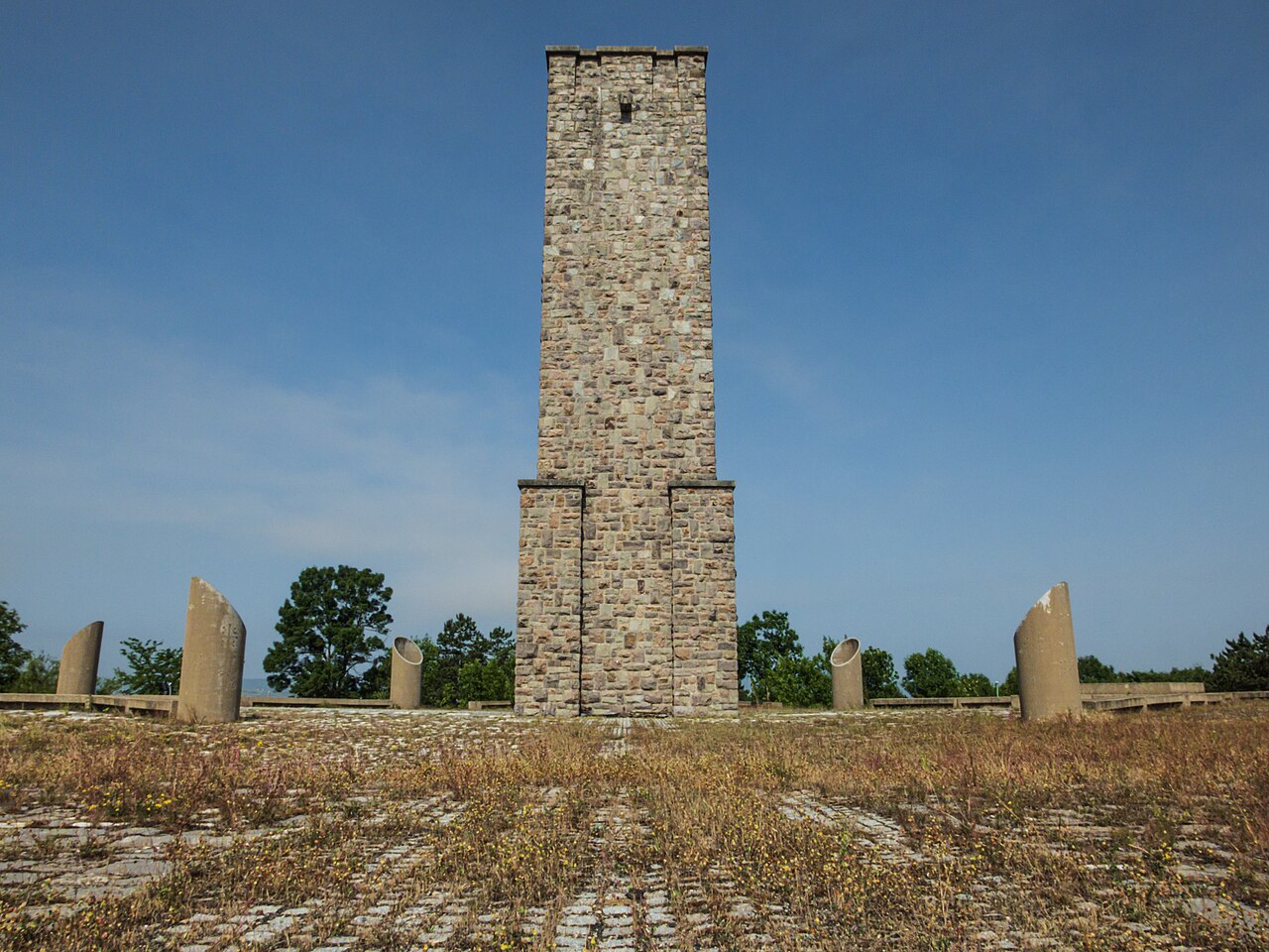 The Gazimestan monument on the Kosovo battlefield, commemorating the 1389 Battle of Kosovo
