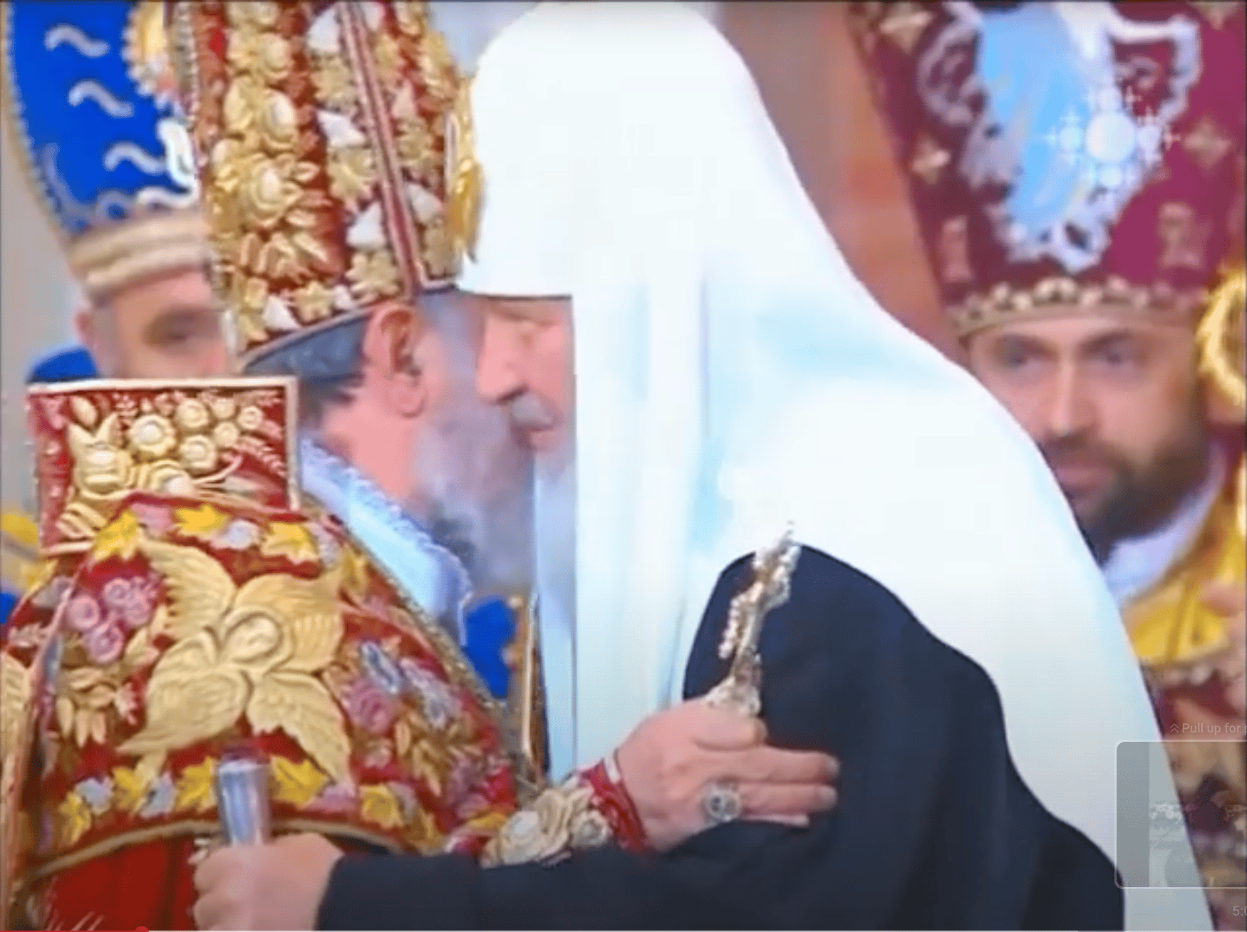 Kiss of Peace exchanged with Armenian clergy