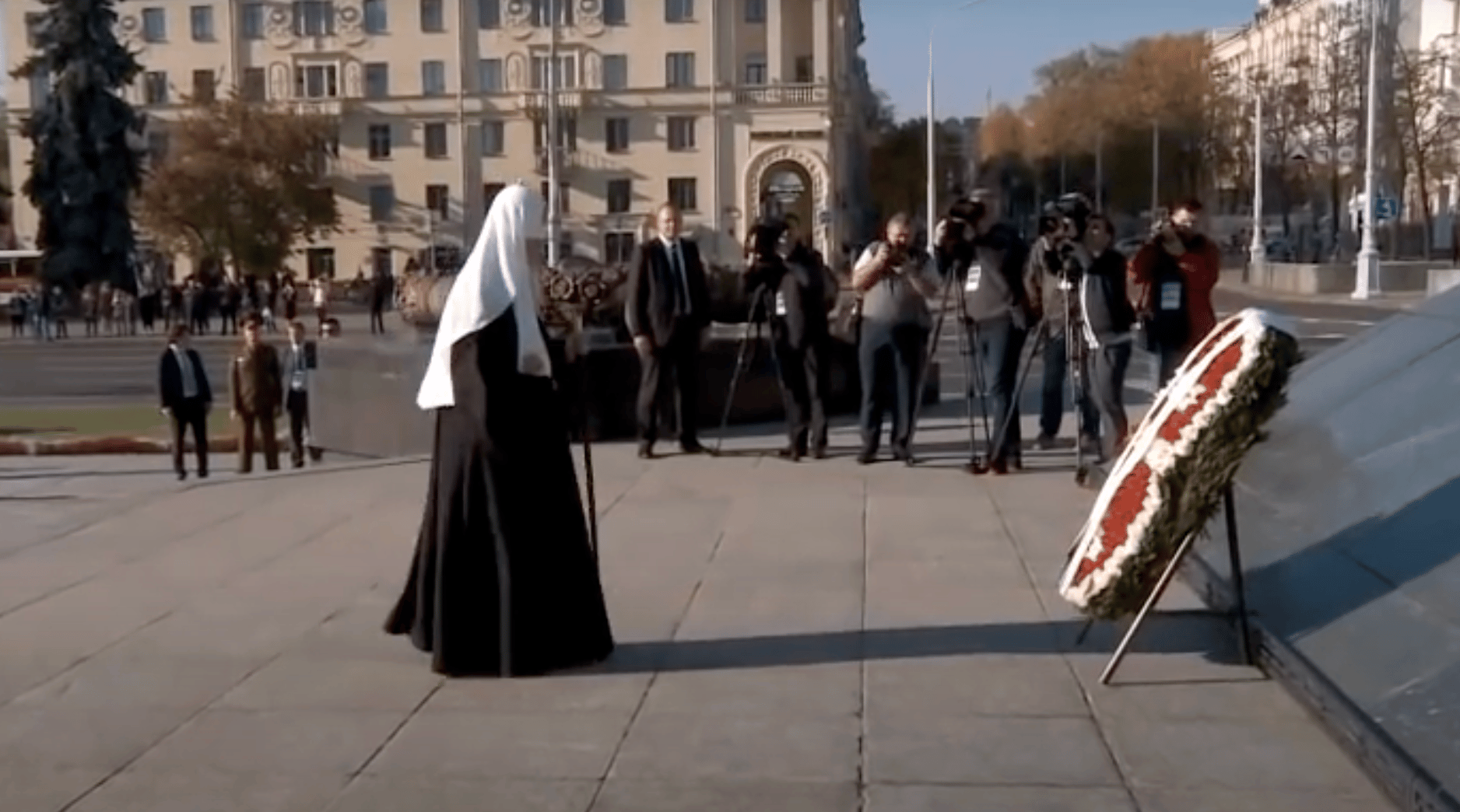 Patriarch Kirill at the Victory Monument in Minsk, October 2018