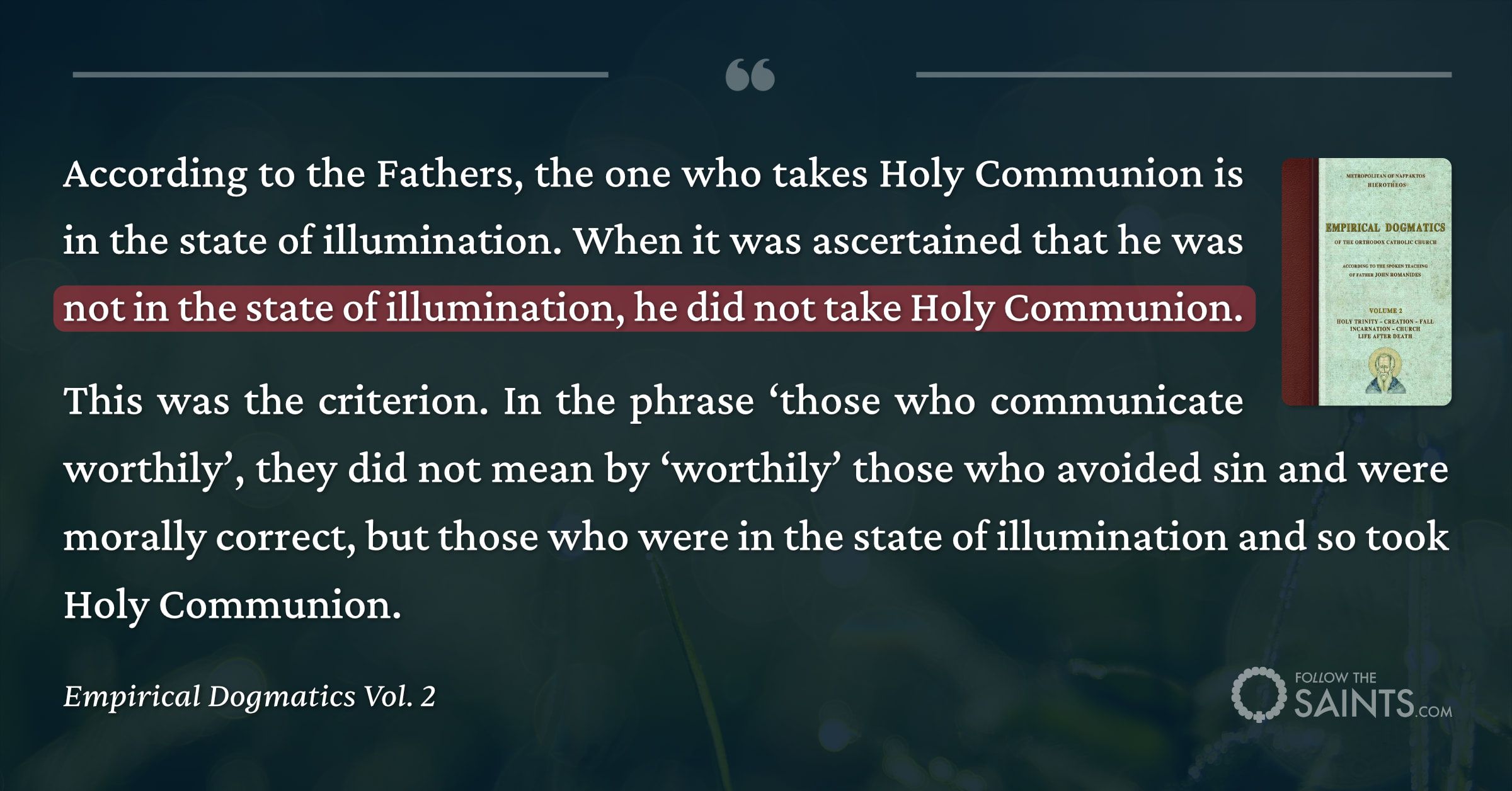 Communion only for the illumined