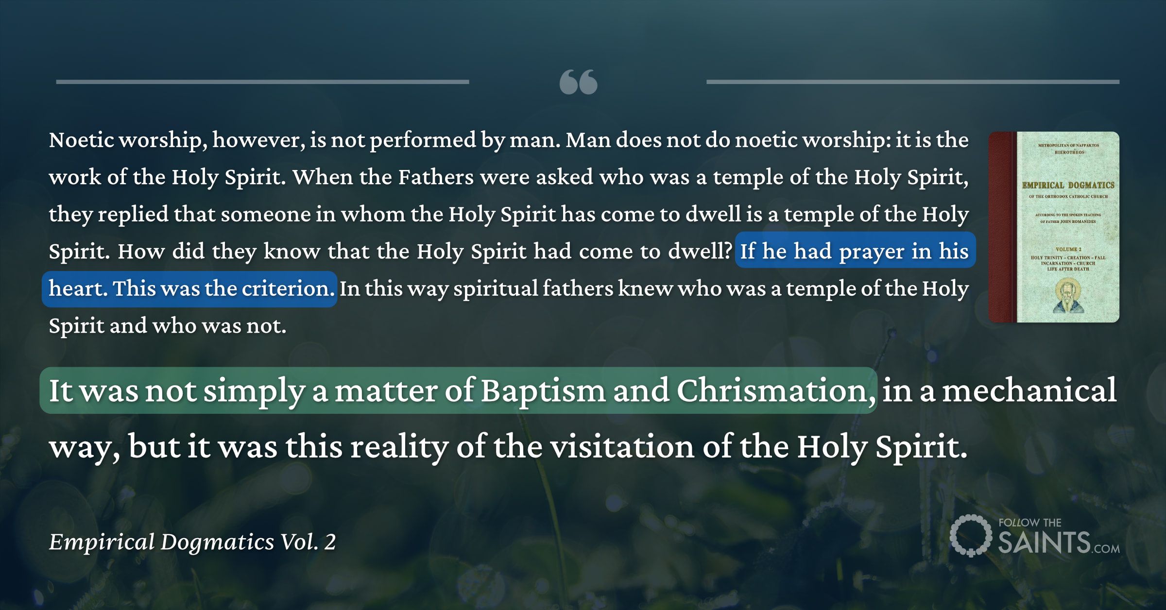 Not simply a matter of baptism and chrismation