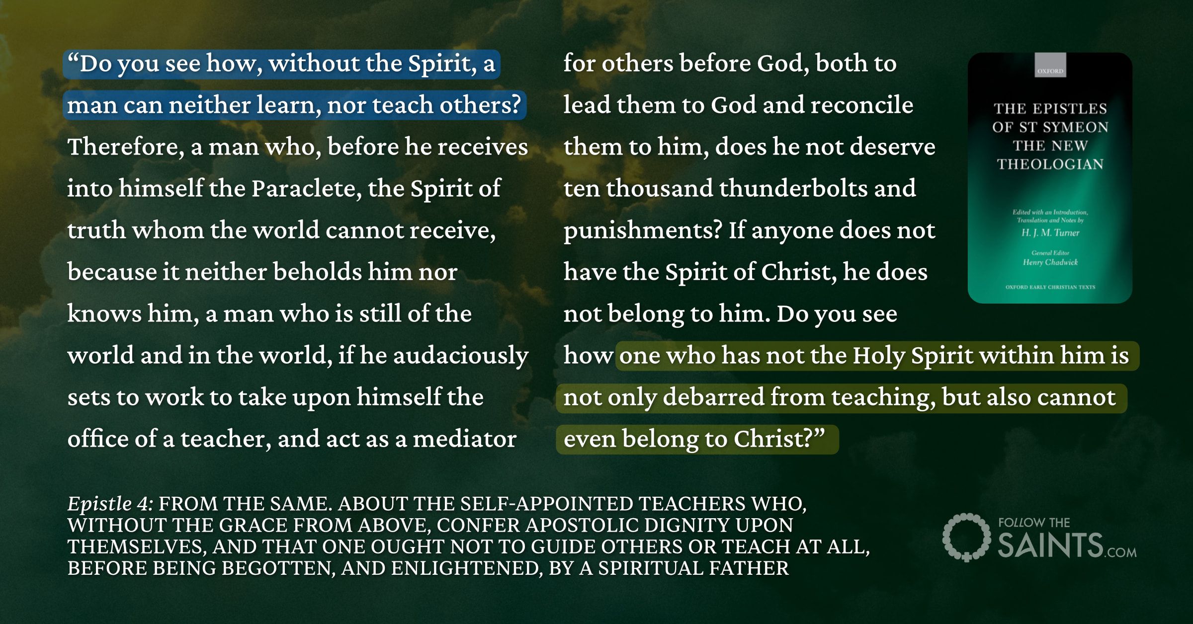 We cannot teach without the Holy Spirit