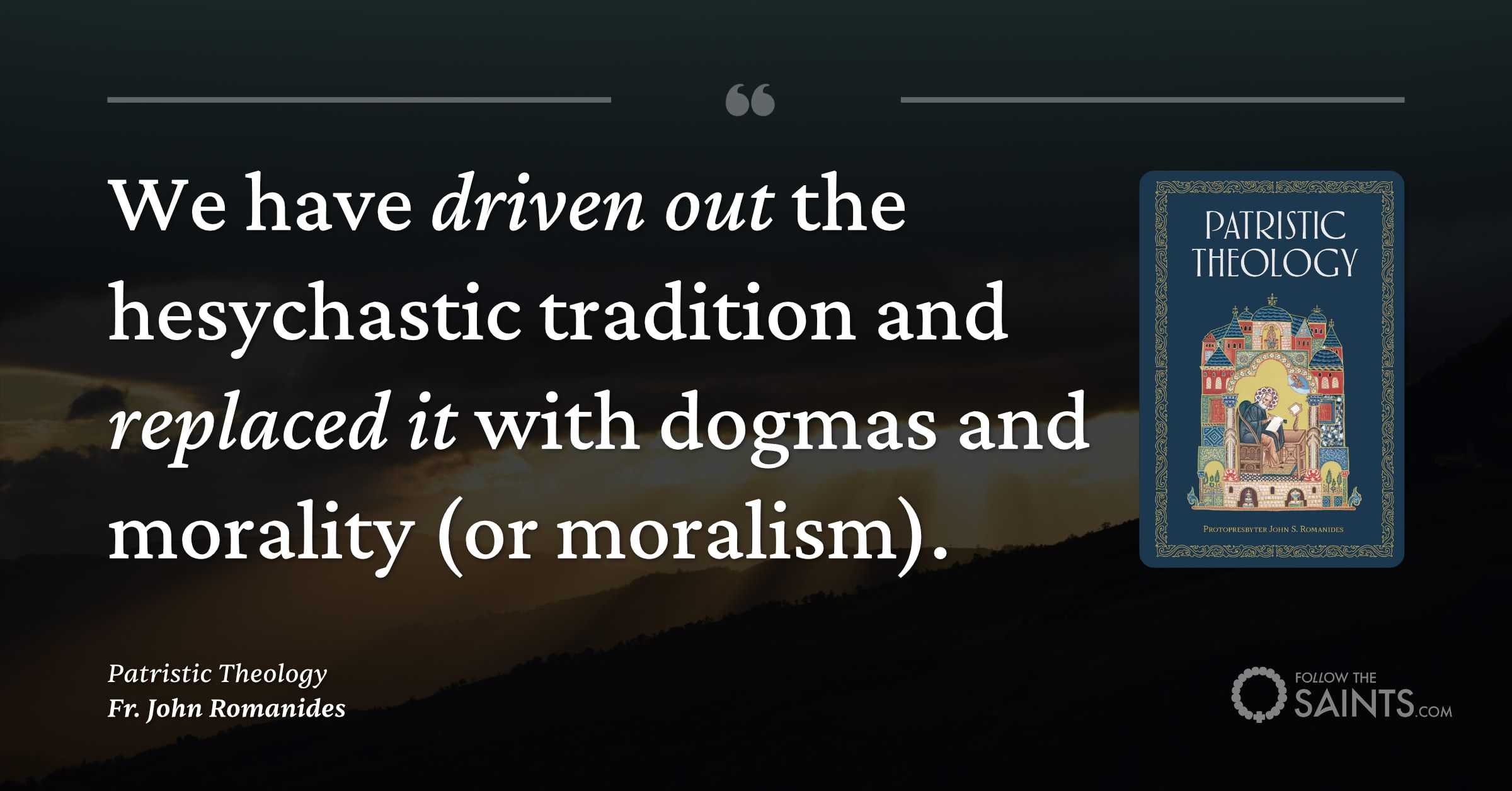 Replacing hesychasm with moralism