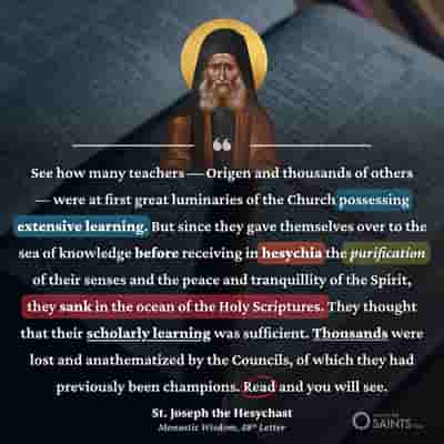 Sinking in the ocean of the Holy Scriptures - St. Joseph the Hesychast