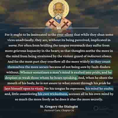 Indiscreet Silence - St. Gregory the Dialogist
