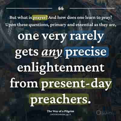 No enlightenment from present day teachers - The Way of a Pilgrim
