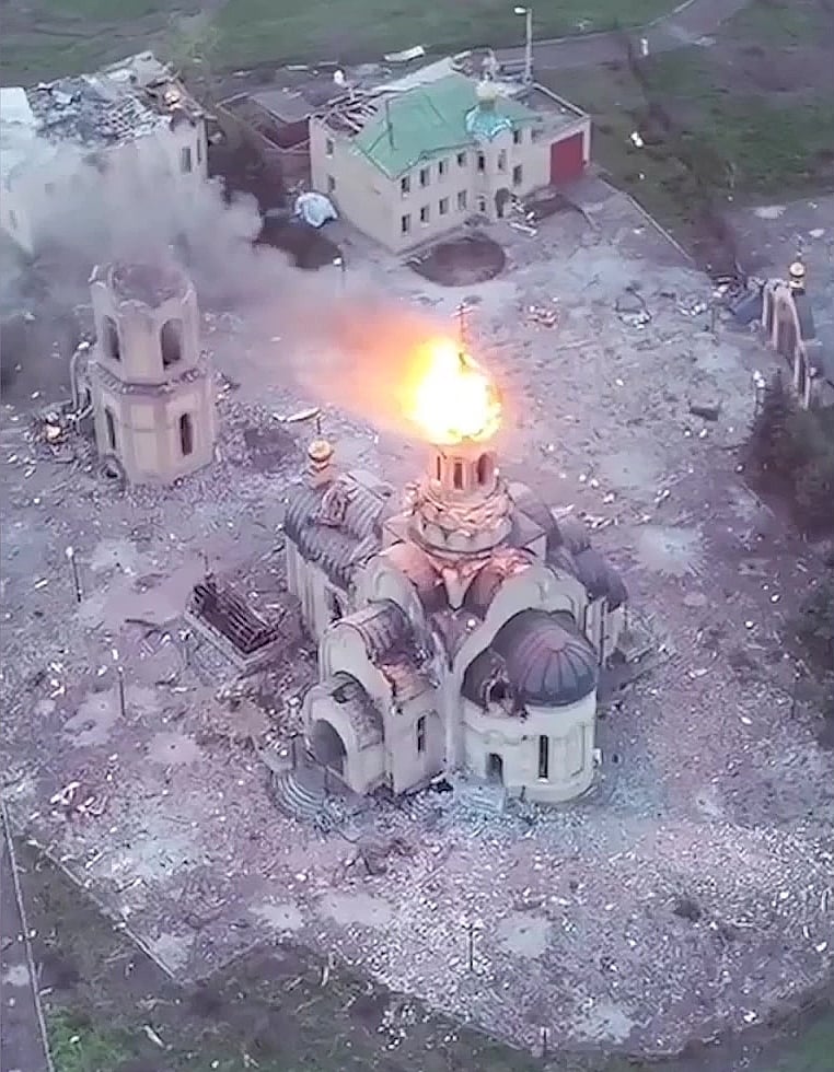 Annunciation Church in Bakhmut destroyed by Russian forces, May 2023