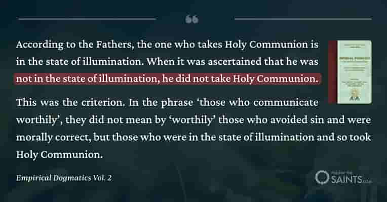 Communion only for the illumined - Unknown