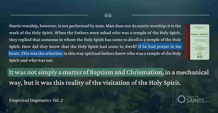 Not simply a matter of baptism and chrismation - Empirical Dogmatics Vol. 2
