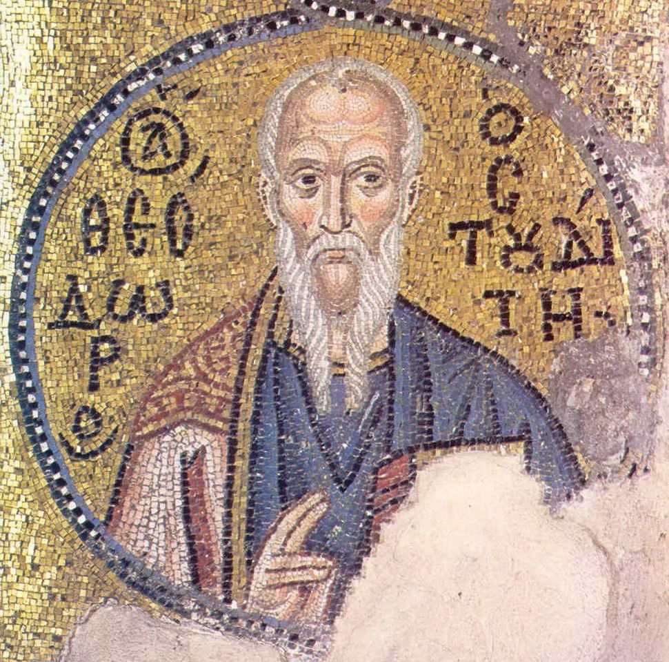 11th-century mosaic of St. Theodore the Studite from the Nea Moni monastery in Chios, Greece. St. Theodore broke communion with patriarchs repeatedly and spent years in prison rather than comply with what he recognized as heresy.